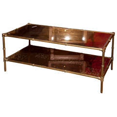 Faux Bamboo Style Two Tier Coffee Table by Jansen