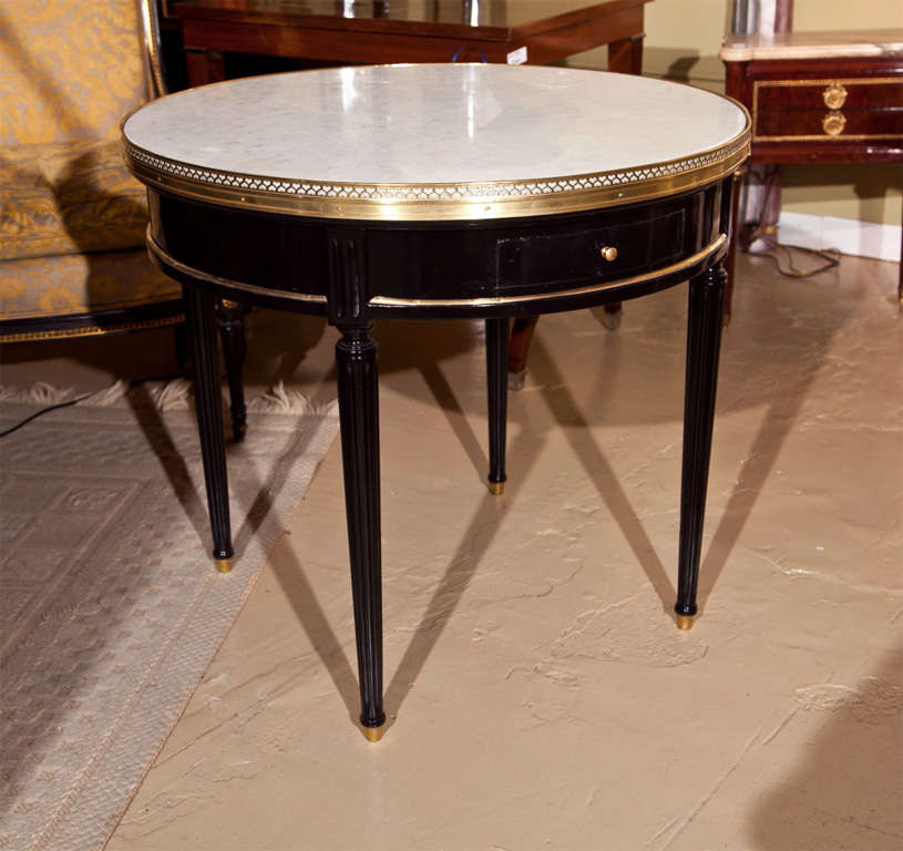 Ebonized Bouiliotte Table Stamped Jansen