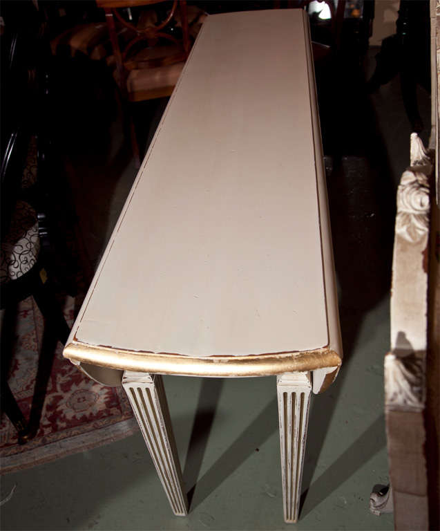 20th Century Painted Drop Leaf Dining Table in the Manner of Jansen