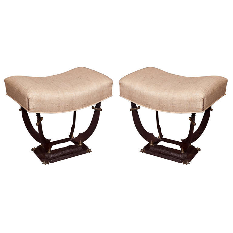 Pair of Art Deco style Sword Benches