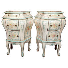 Pair of Painted Italian Rococo Style Chests
