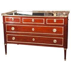 French Louis XVI Style Mahogany Commode by Jansen