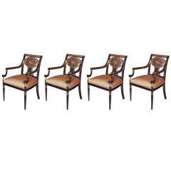 Set of 4 Regency Style Dining Chairs