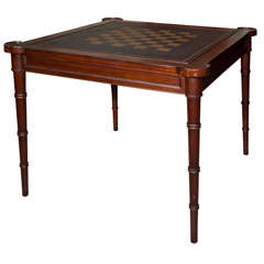 Mid Century Faux Bamboo Game Table