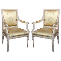 Pair of French Painted Armchairs