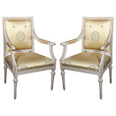 Pair of French Painted Armchairs