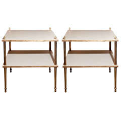 Pair of Two Tier End Tables by Grosfeld House