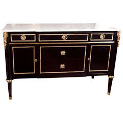 Maison Jansen Ebonized Marble Top Commode