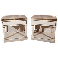 Pair of White Painted End Tables/Nightstands 1