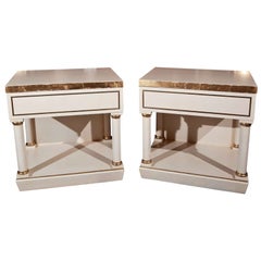 Vintage Pair of White Painted End Tables/Nightstands