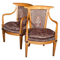 Pair of French Empire Style Armchairs