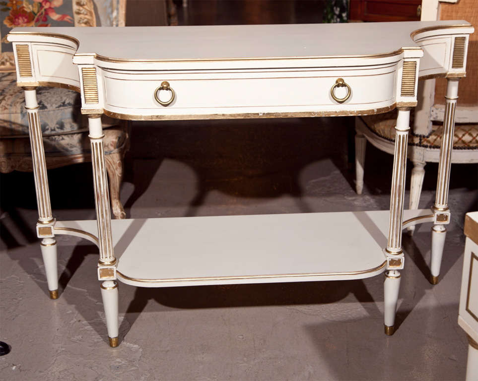 Wood French Painted Serving Console Table Maison Jansen