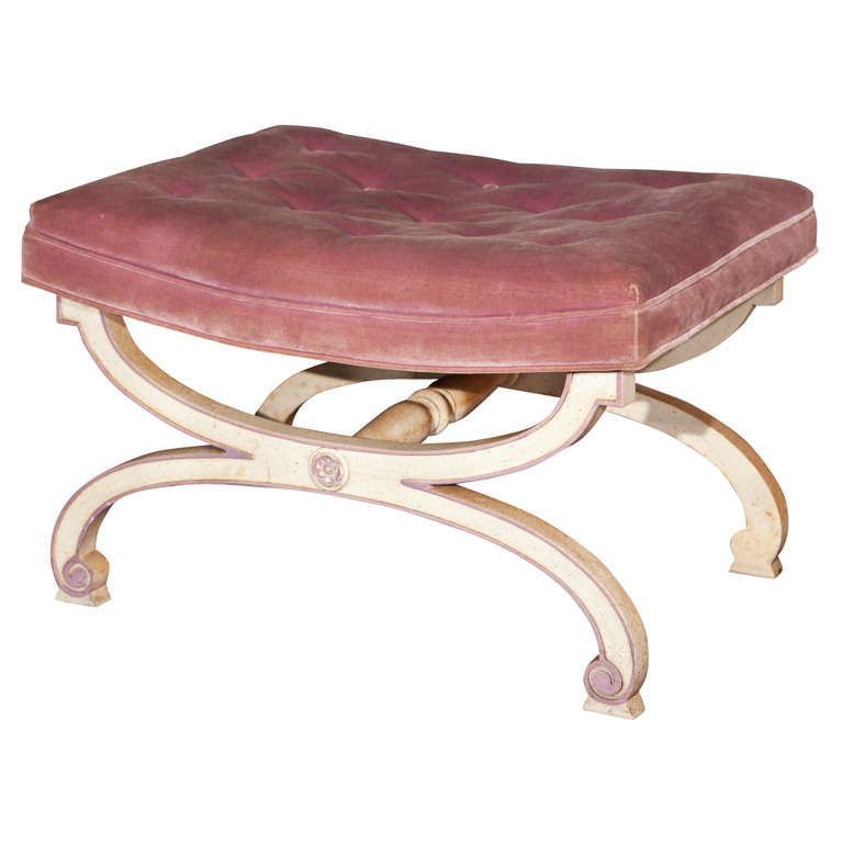 Hollywood Regency Style Painted Ottoman at 1stdibs