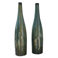 Contemporary Thai Glazed Bottle Neck Vase