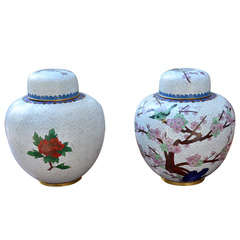 Pair of Cloisonne Ginger Jars