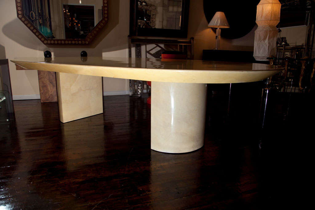 Karl Springer Lacquered Parchment Table For Sale 3