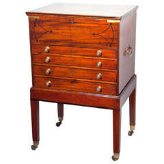 Antique English Silver Chest on Stand with Casters