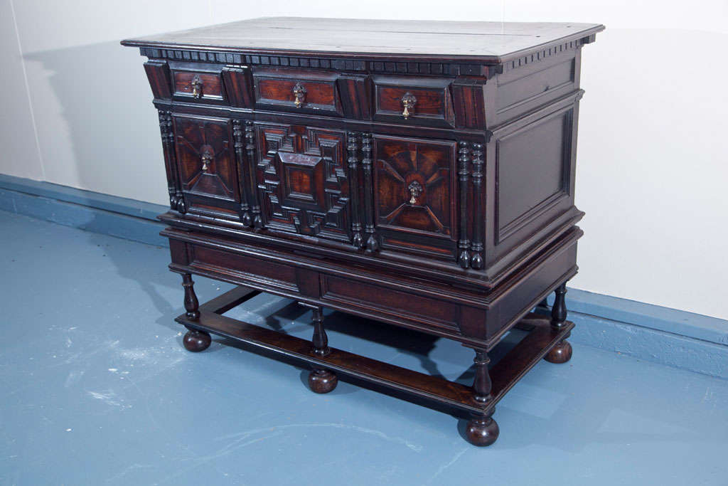 Black Forest German Chest on Stand For Sale