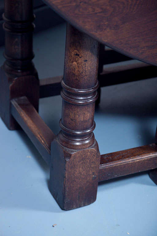 Custom English Oak Gate Leg Table For Sale 2