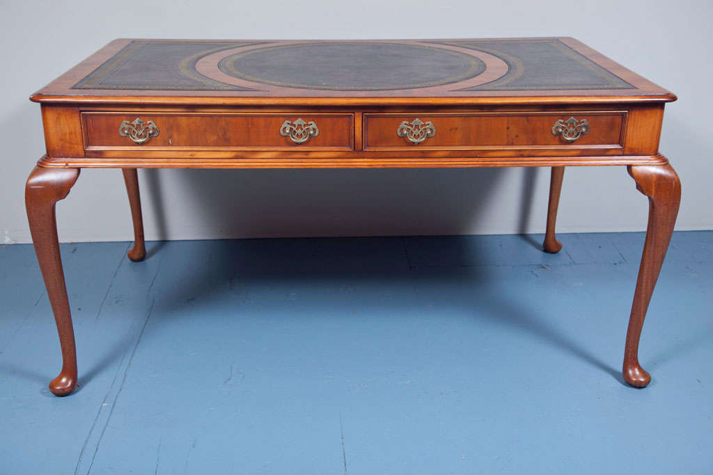 Georgian English Yew Wood Writing Table For Sale