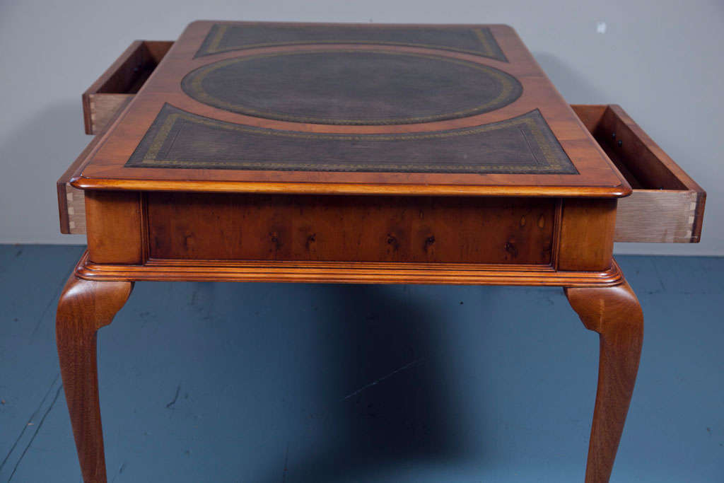 English Yew Wood Writing Table For Sale 2