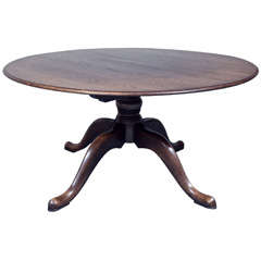 Custom English 60" Round Oak Dining Table 2