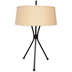 Gerald Thurston table lamp with iron tripod base for Lightolier