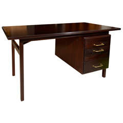 Vintage Small scaled, single pedestal desk by Jens Risom