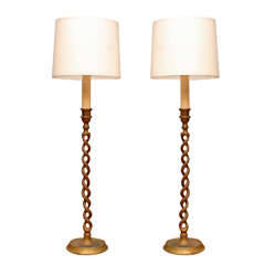 Pair Candletwist Lamps