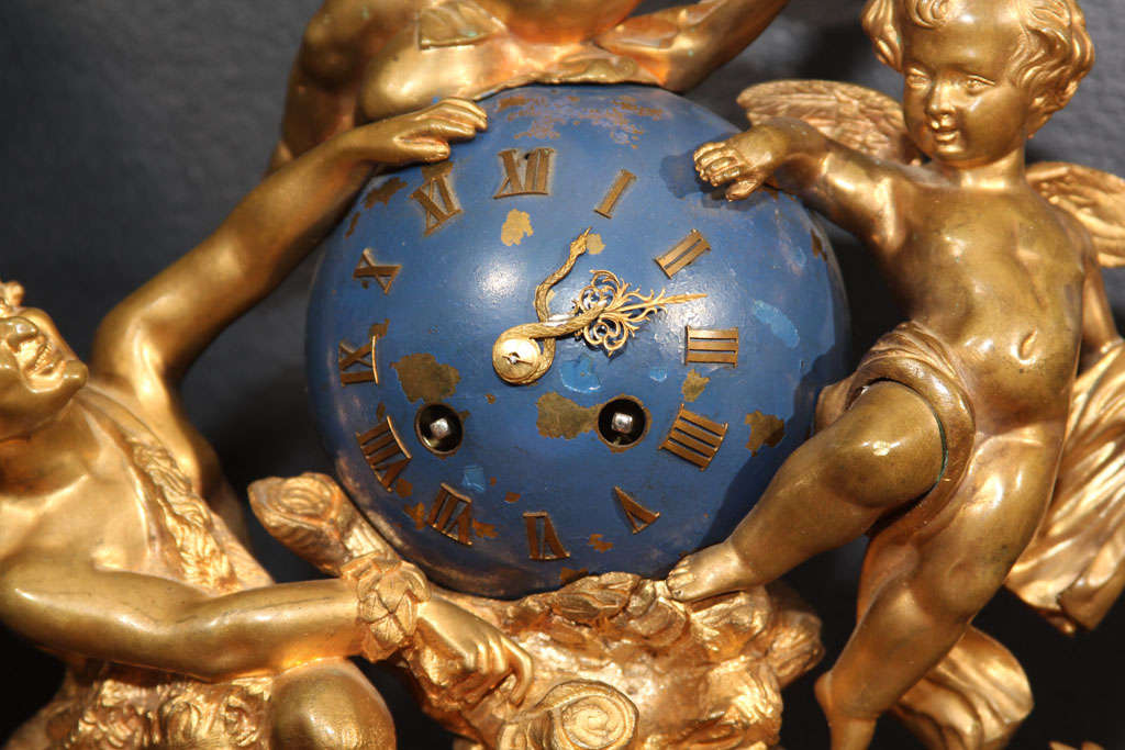 Gilt Louis XV style mantel clock For Sale 4