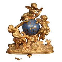 Gilt Louis XV style mantel clock