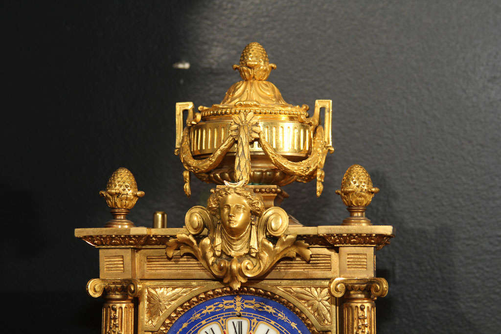 Louis XVI Revival Mantel Clock In Good Condition For Sale In Seattle, WA