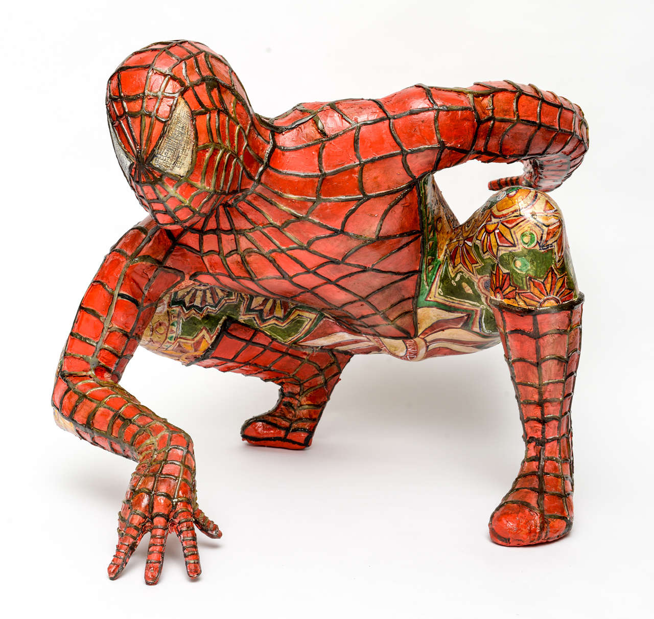 lifesize sculpture of Spiderman from the 