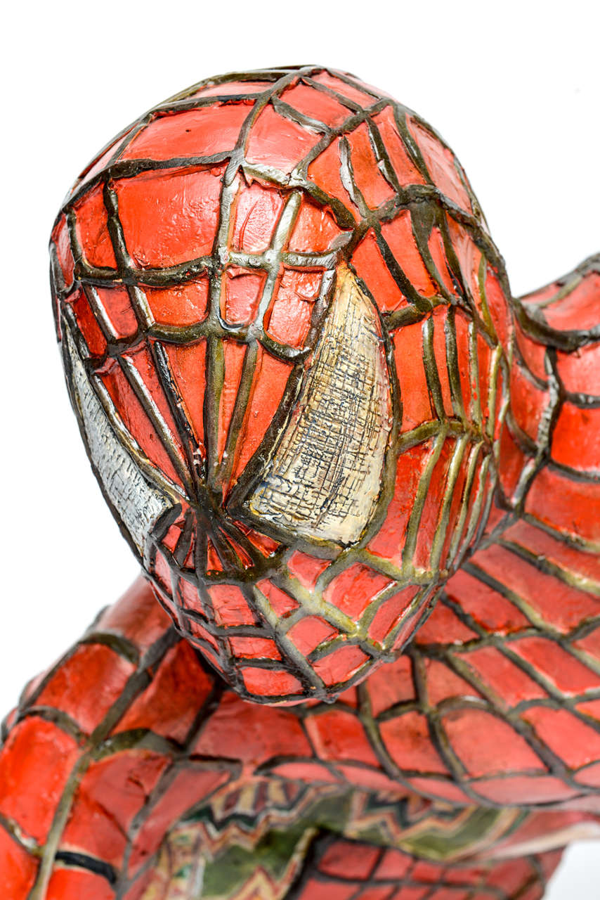 Resin Domenico Pellegrino Spiderman Sculpture For Sale