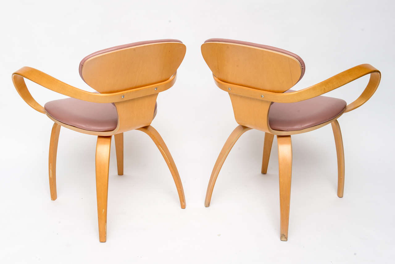 Mid-20th Century Normal Cherner Pretzel Chairs for Plycraft