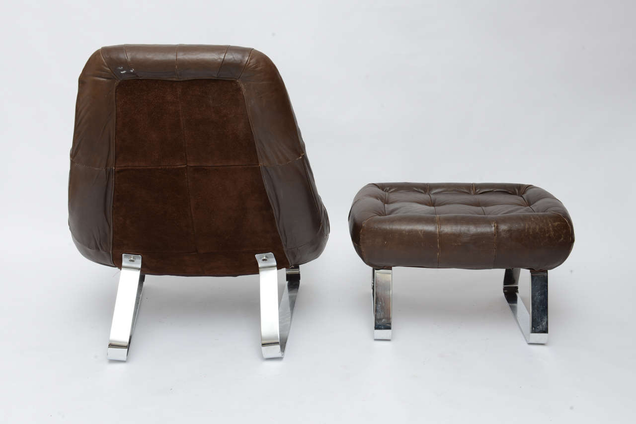 Late 20th Century Pervical Lafer Earth  chair and ottoman