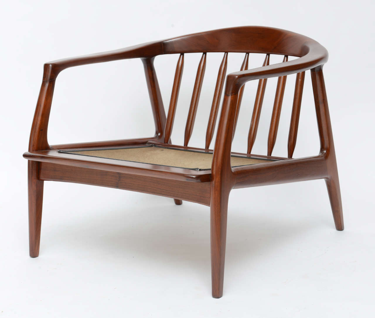milo baughman wood armchair