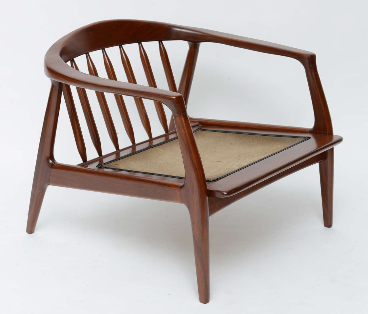 American Milo Baughman wood spindle arm chair