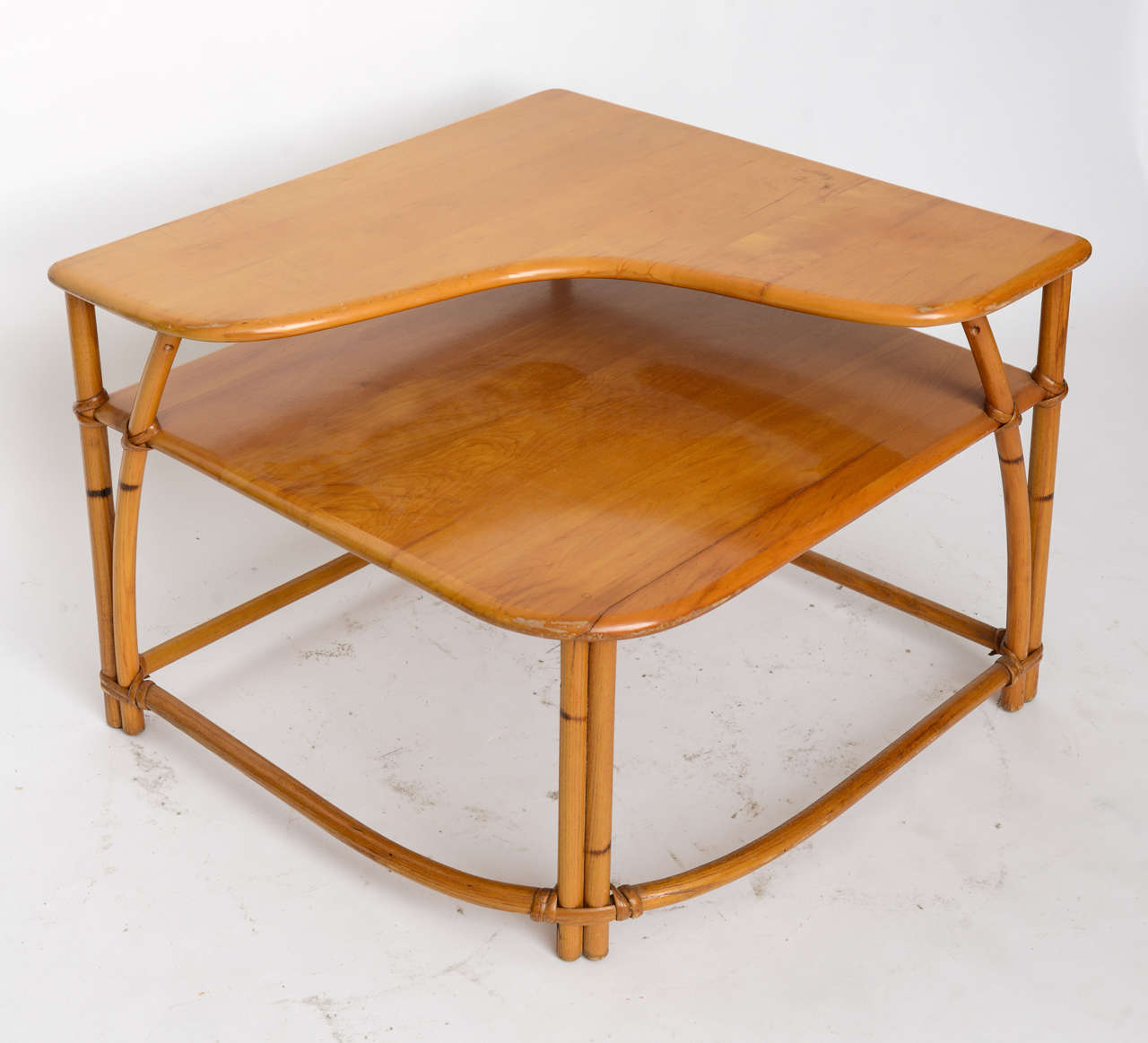 Heywood Wakefield Cane side table at 1stDibs