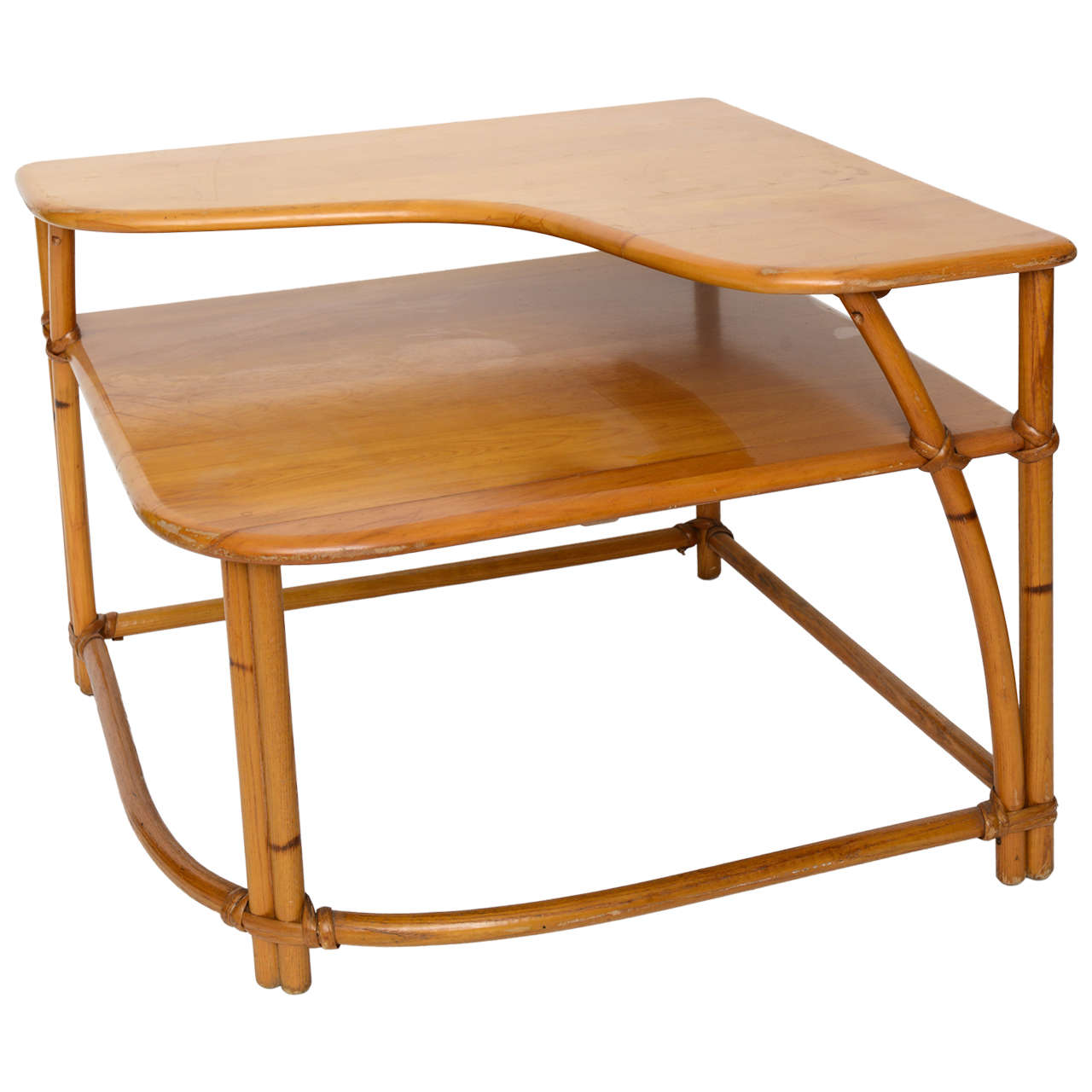 Heywood Wakefield Cane side table at 1stDibs