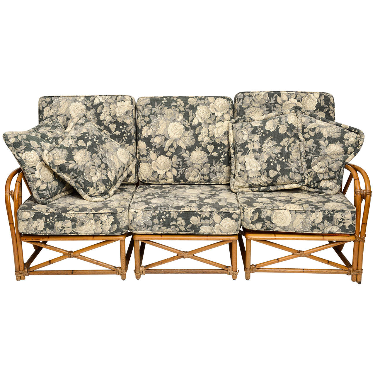 Heywood Wakefield Cane 3 piece couch at 1stDibs heywood wakefield