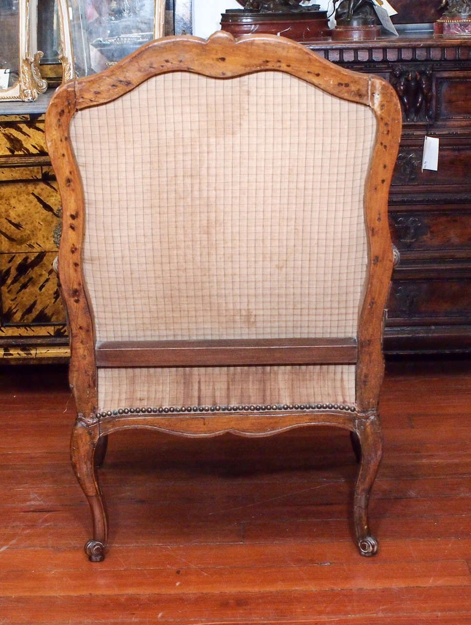 Pair of Period Louis XV Walnut Bergere with Needlepoint Upholstery 3