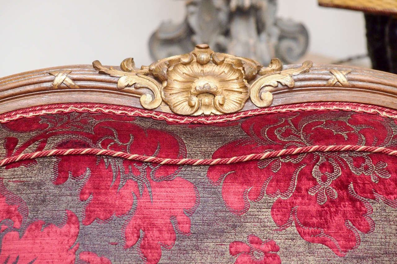 19th Century Pair of French Napoleon III Parcel Gilt Bergere