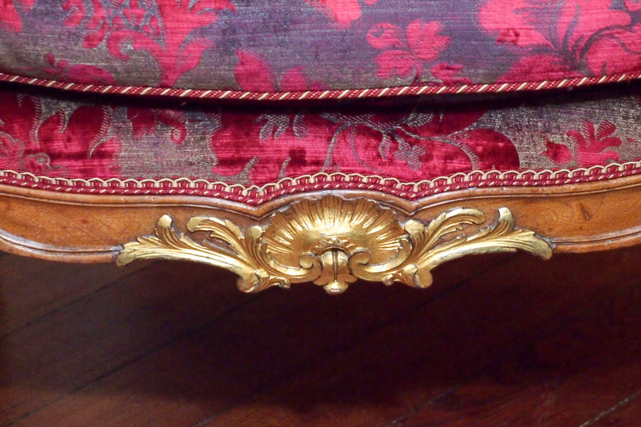 Pair of French Napoleon III Parcel Gilt Bergere 1