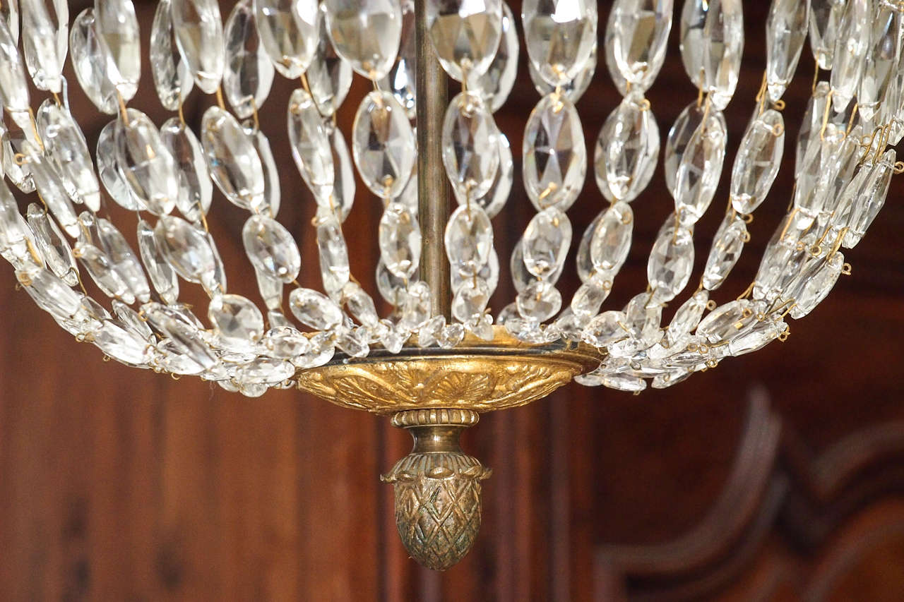 Bronze and Crystal Empire Chandelier with 6 arms 2