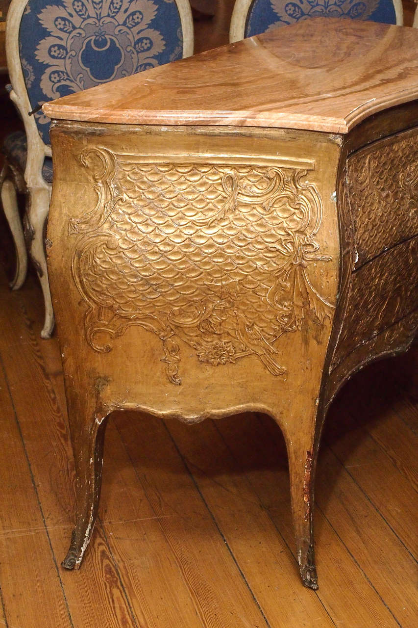 Italian 18th c. Gilt Commode with Onyx Top For Sale 2