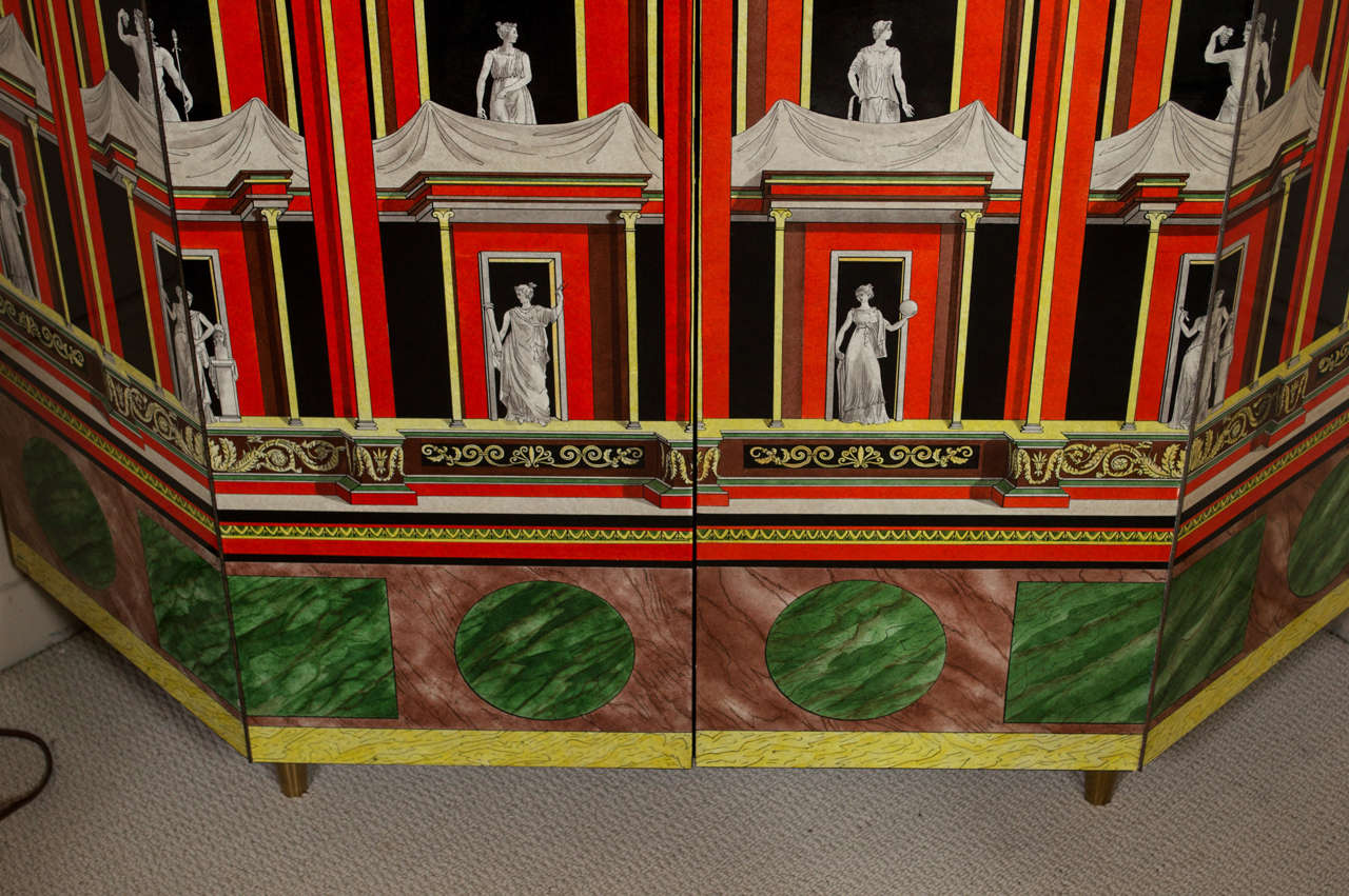 Mid-Century Modern Piero Fornasetti, Exceptional Lacquered Encoignure For Sale
