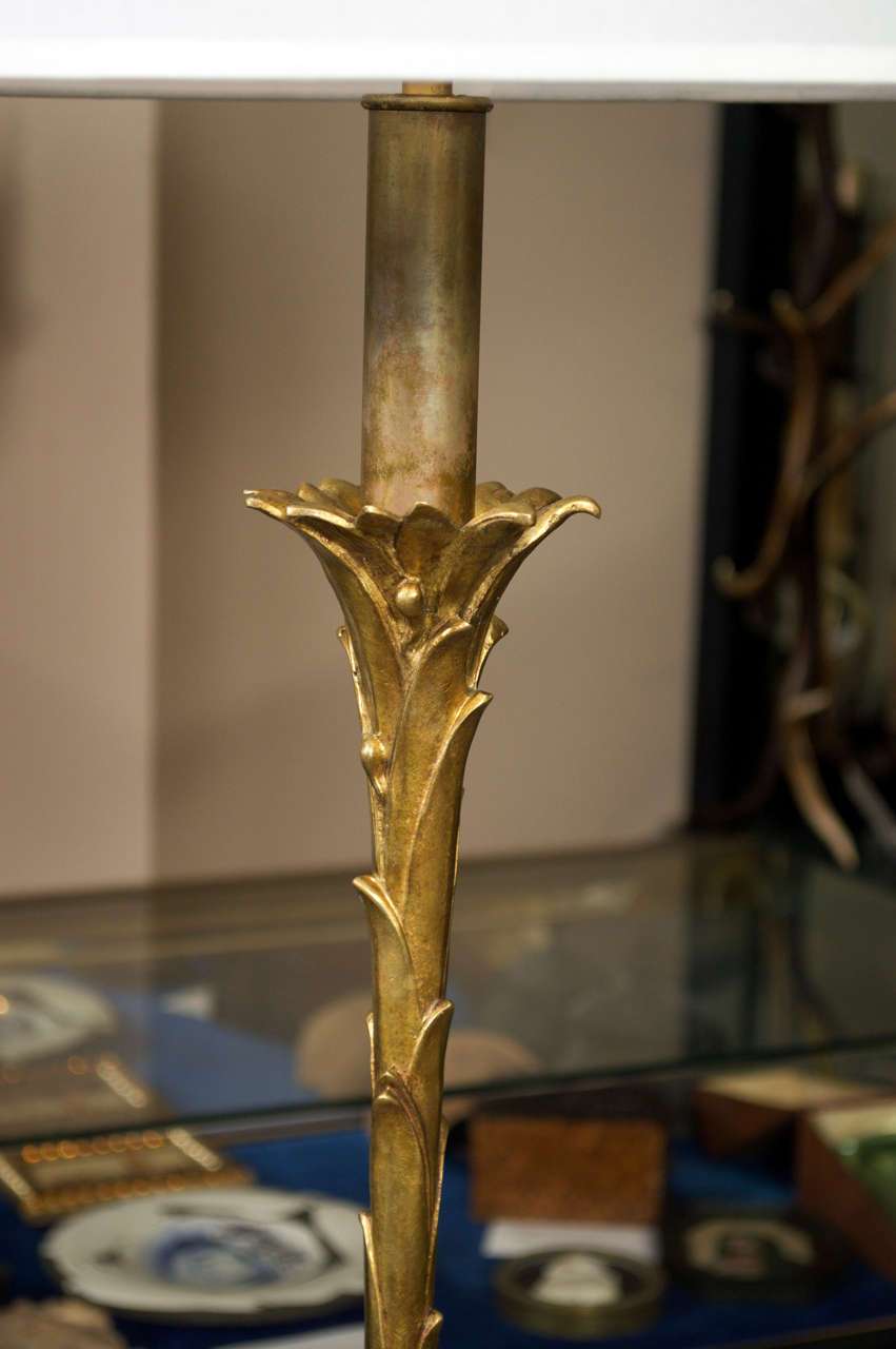 Maison BAGUES -   Bronze Palm-leaf Floorlamp In Excellent Condition In San Francisco, CA