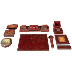 Paul DUPRE LAFON / HERMES Leather Desk Set 3