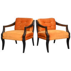 Vintage Elegant Pair of Armchairs in Revival Etrusque Style